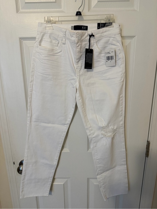 Kut from the Kloth Denim - Kut from the Kloth White Distressed Ankle Jeans for Women